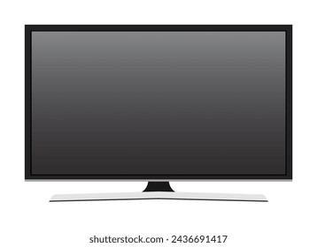 TV flat screen lcd, plasma, tv mock up. black blank HD monitor mockup. Modern video panel black flatscreen.Isolated on white background. Widescreen show your business presentation on display device.