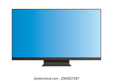 TV flat screen lcd, plasma, tv mock up. HD monitor mockup. Modern video panel blue flat screen isolated on a white background. Widescreen show your business presentation on display device, Vector EPS