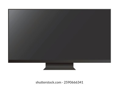 TV flat screen lcd, plasma, tv mock up. HD monitor mockup. Modern video panel black flat screen isolated on a white background. Widescreen show your business presentation on display device.