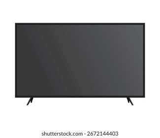 TV flat screen lcd, plasma, tv mock up. HD monitor mockup. Modern video panel black flat screen isolated on a white background. Widescreen show your business presentation on display device.