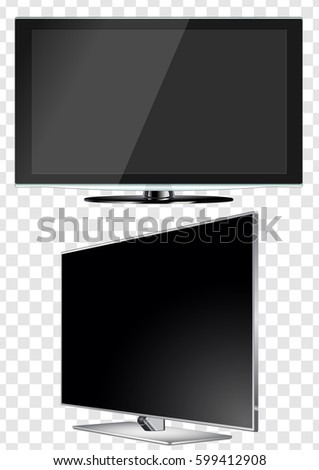 TV flat screen lcd, plasma realistic vector illustration.