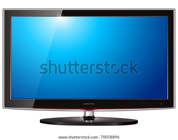 Tv Flat Screen Lcd Plasma Realistic Stock Vector (Royalty Free) 70058896