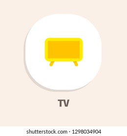 TV flat vector icon for web and mobile applications