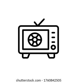 TV, football icon. Simple line, outline vector elements of cultural activities icons for ui and ux, website or mobile application