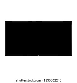 TV frame. Black flat TV, isolated on white background.Loother black screen
