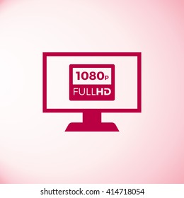 TV full hd icon vector