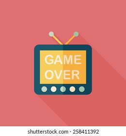 TV game flat icon with long shadow,eps10