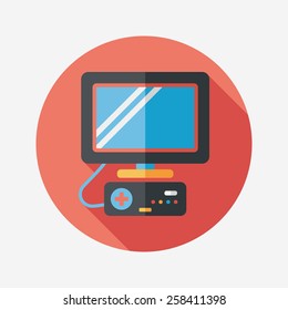 TV game flat icon with long shadow,eps10