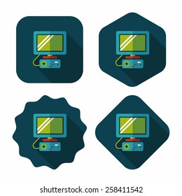 TV game flat icon with long shadow,eps10