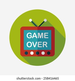 TV game flat icon with long shadow,eps10