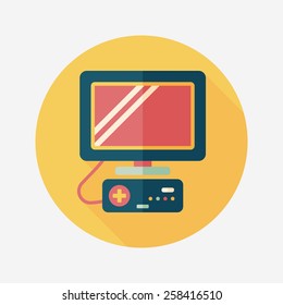 TV game flat icon with long shadow,eps10