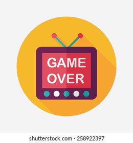 TV game flat icon with long shadow,eps10