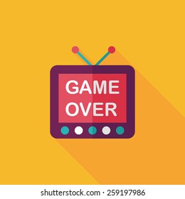 TV game flat icon with long shadow,eps10