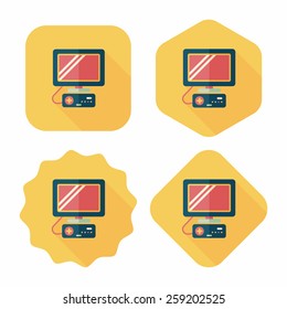 TV game flat icon with long shadow,eps10