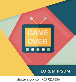 TV game flat icon with long shadow,eps10