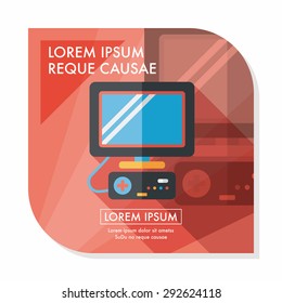 TV game flat icon with long shadow,eps10