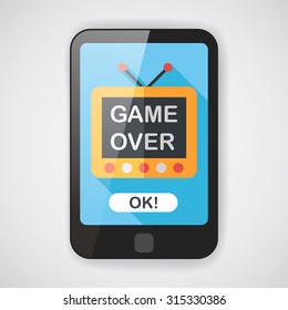 TV game flat icon with long shadow,eps10