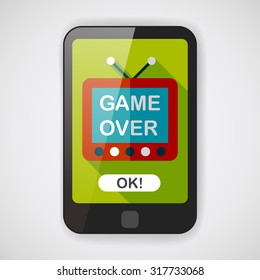 TV game flat icon with long shadow,eps10
