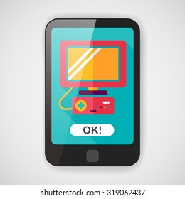 TV game flat icon with long shadow,eps10