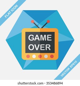 TV game flat icon with long shadow,eps10