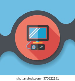 TV game flat icon with long shadow,eps10