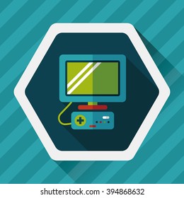 TV game flat icon with long shadow,eps10