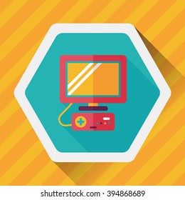 TV game flat icon with long shadow,eps10