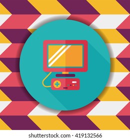 TV game flat icon with long shadow,eps10