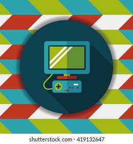 TV game flat icon with long shadow,eps10
