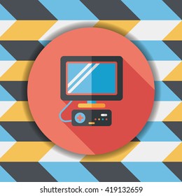TV game flat icon with long shadow,eps10