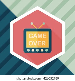 TV game flat icon with long shadow,eps10