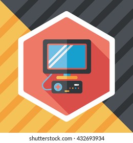 TV game flat icon with long shadow,eps10