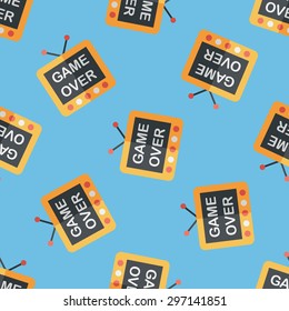 TV game flat icon,eps10 seamless pattern background