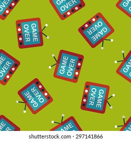 TV game flat icon,eps10 seamless pattern background