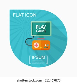 TV game icon, vector illustration. Flat design style with long shadow,eps10