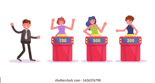 Tv game show Vector. Cartoon. Isolated art on white background. Flat