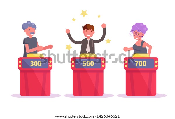 Tv game show Vector. Cartoon. Isolated art on white\
background. Flat