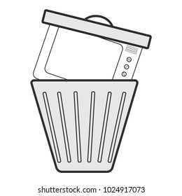 TV in the garbage can. The concept of television as information garbage.