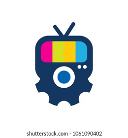 Tv Gear Logo Icon Design