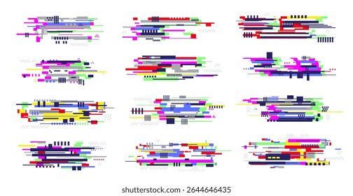 Fallo de la televisión. Efecto sonoro digital VHS distorsión Artefacto estilizado de Vector reciente