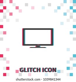 TV  glitch effect vector icon.