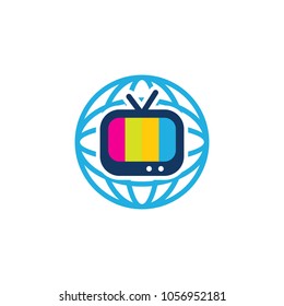 Tv Globe Logo Icon Design