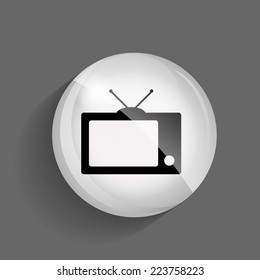 TV Glossy Icon Vector Illustration