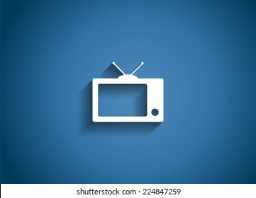 TV Glossy Icon Vector Illustration