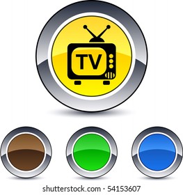 TV glossy round web buttons.