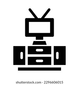 tv glyph icon illustration vector graphic