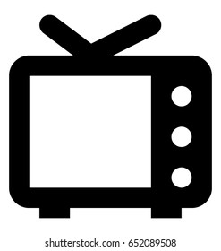TV Glyph Vector Icon