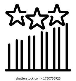 Icono del gráfico de la televisión. Icono del vector del gráfico de gráficos de tv de contorno para diseño web aislado en fondo blanco