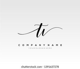 TV handwriting initial  logo vector
