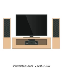 Tv home theater icon cartoon vector. Player room. Cinema stereo